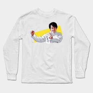 Jackie Chan - An illustration by Paul Cemmick Long Sleeve T-Shirt